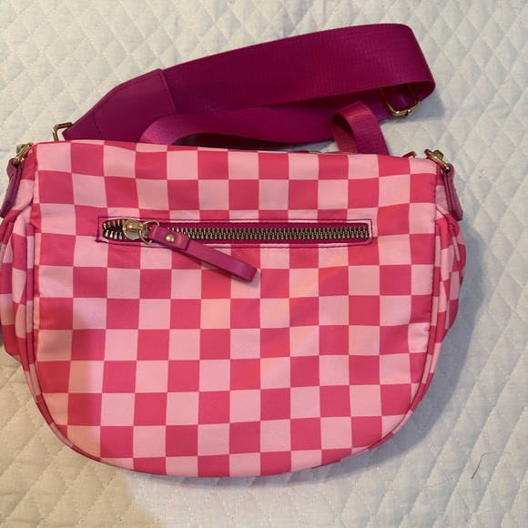 Pink and White Checkered Bumbag with Adjustable Strap - Picture 4 of 4